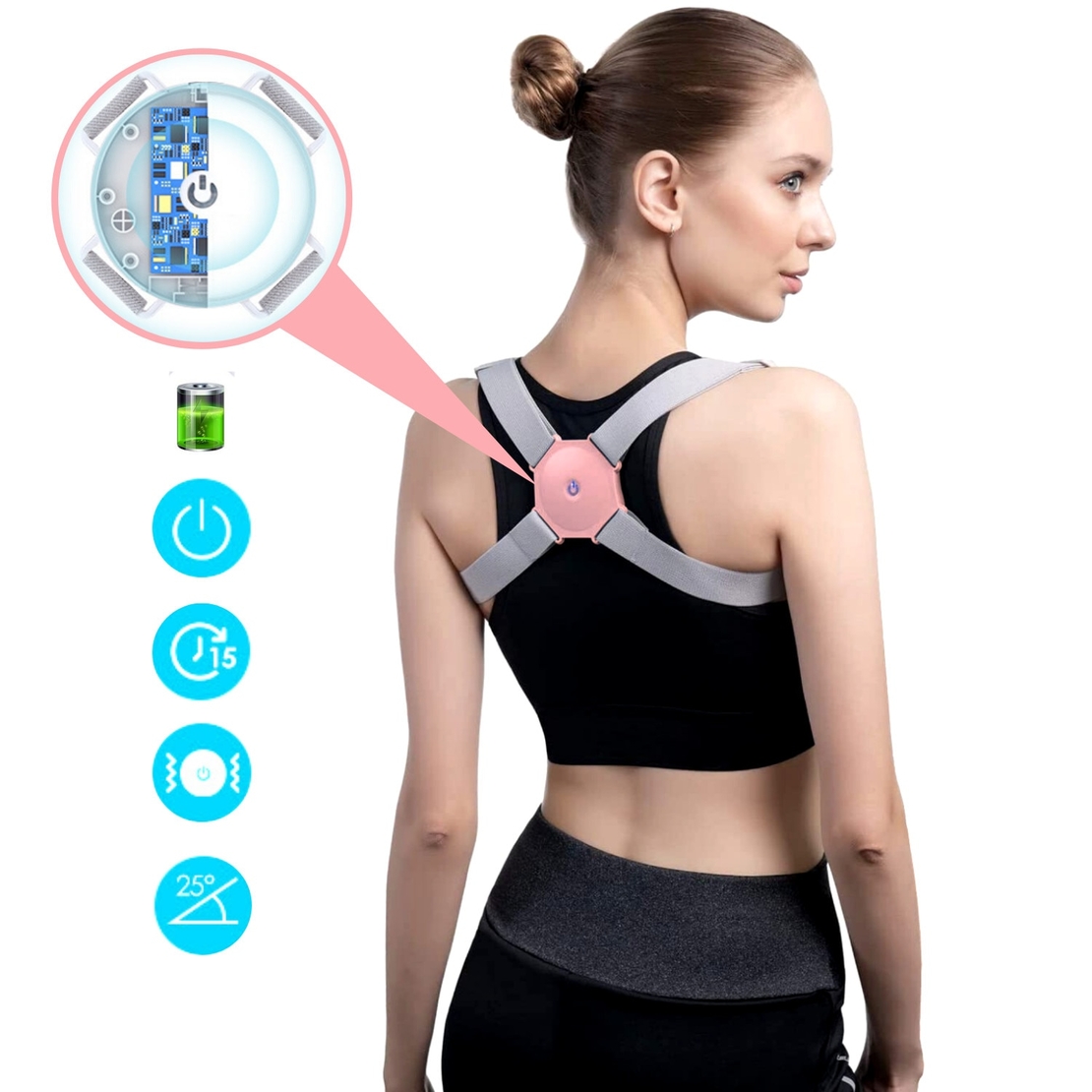 Aparator pentru spate Neo™, cu Senzor de Vibratie, Roz, Marime Universala