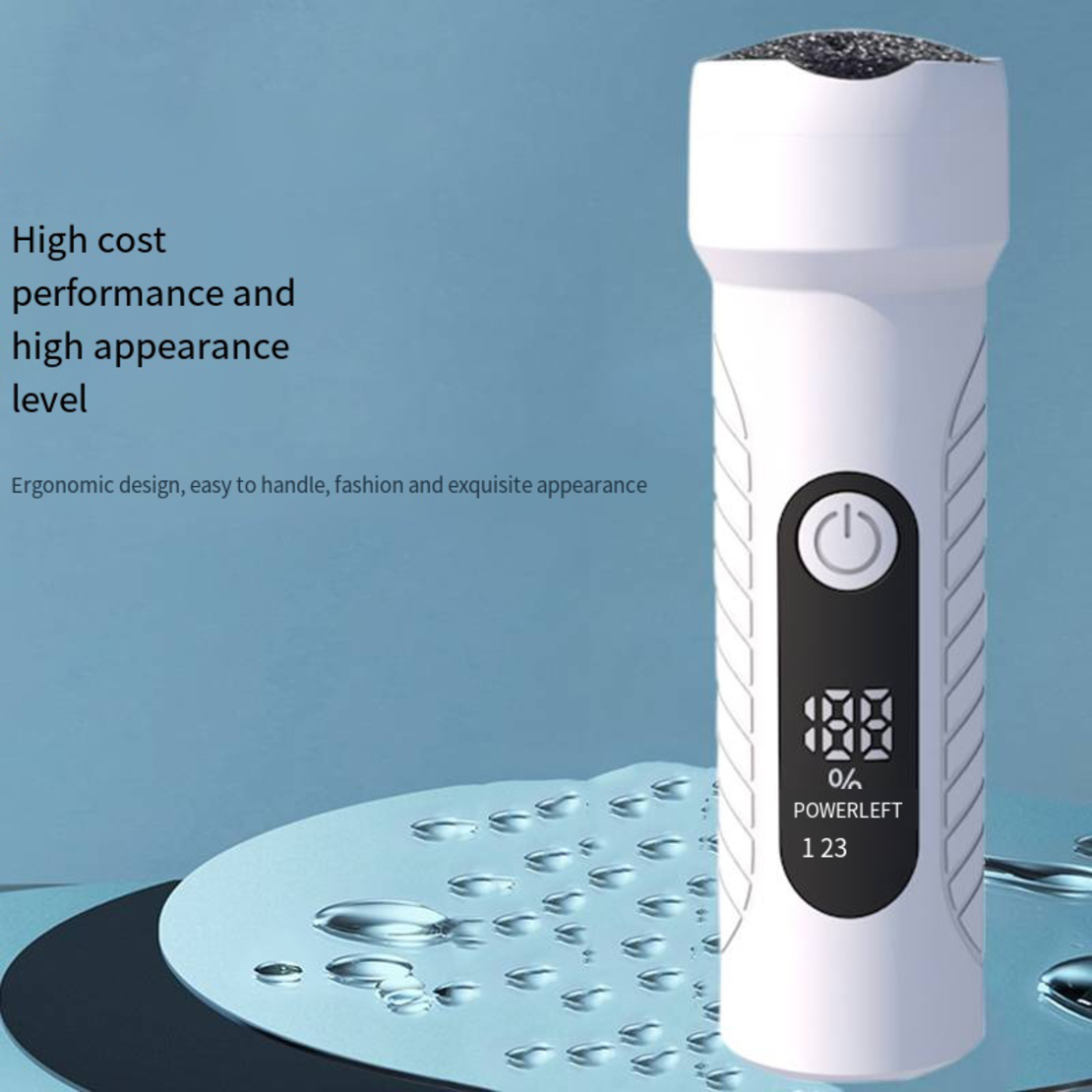 Aparat Profesional pentru indepartare bataturi Calus Lantern Neo™, cu aspirator, inlatura si pielea uscata, display digital, LED, incarcare USB, 2 capete, 2 moduri, 4400 rpm, Alb