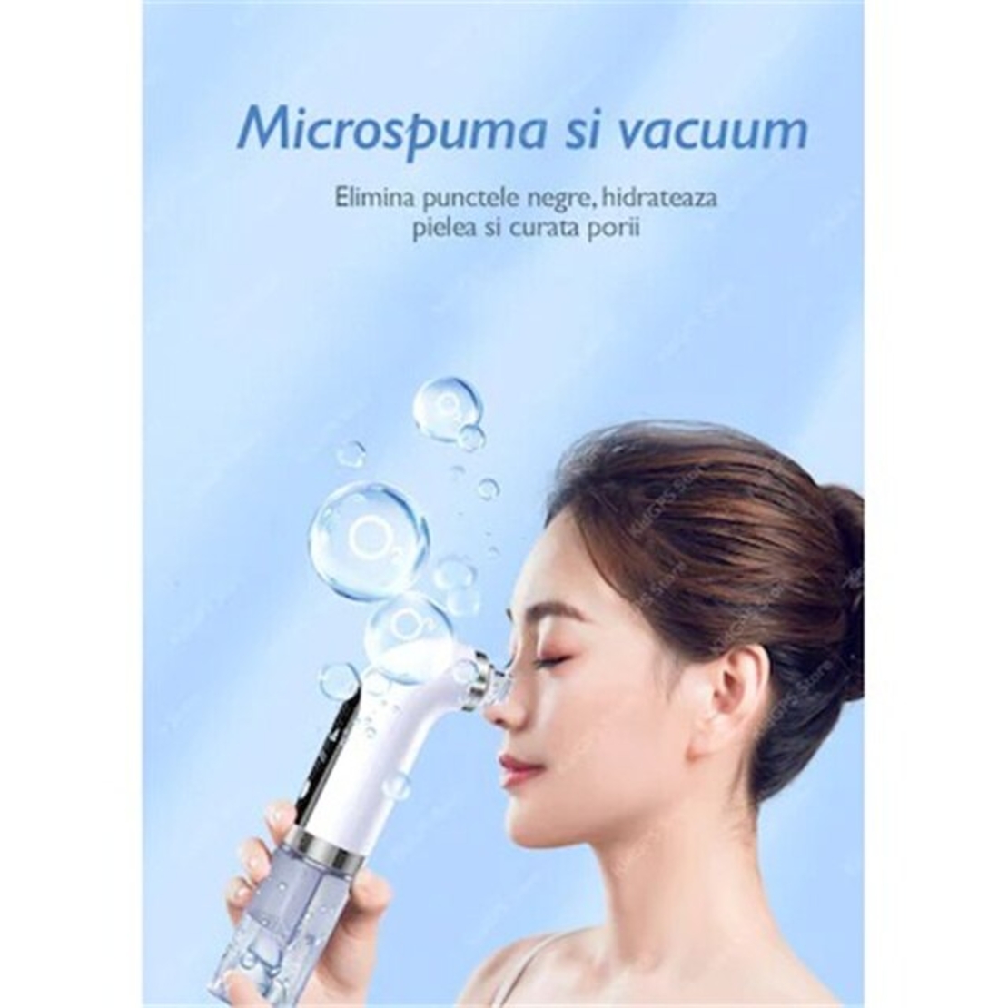 Aparat de Hidro Dermabraziune Neo™ Hidra Premium, pentru hidratare si curatare, indepartare puncte negre, incarcare USB, 3 moduri, 6 capete, Alb