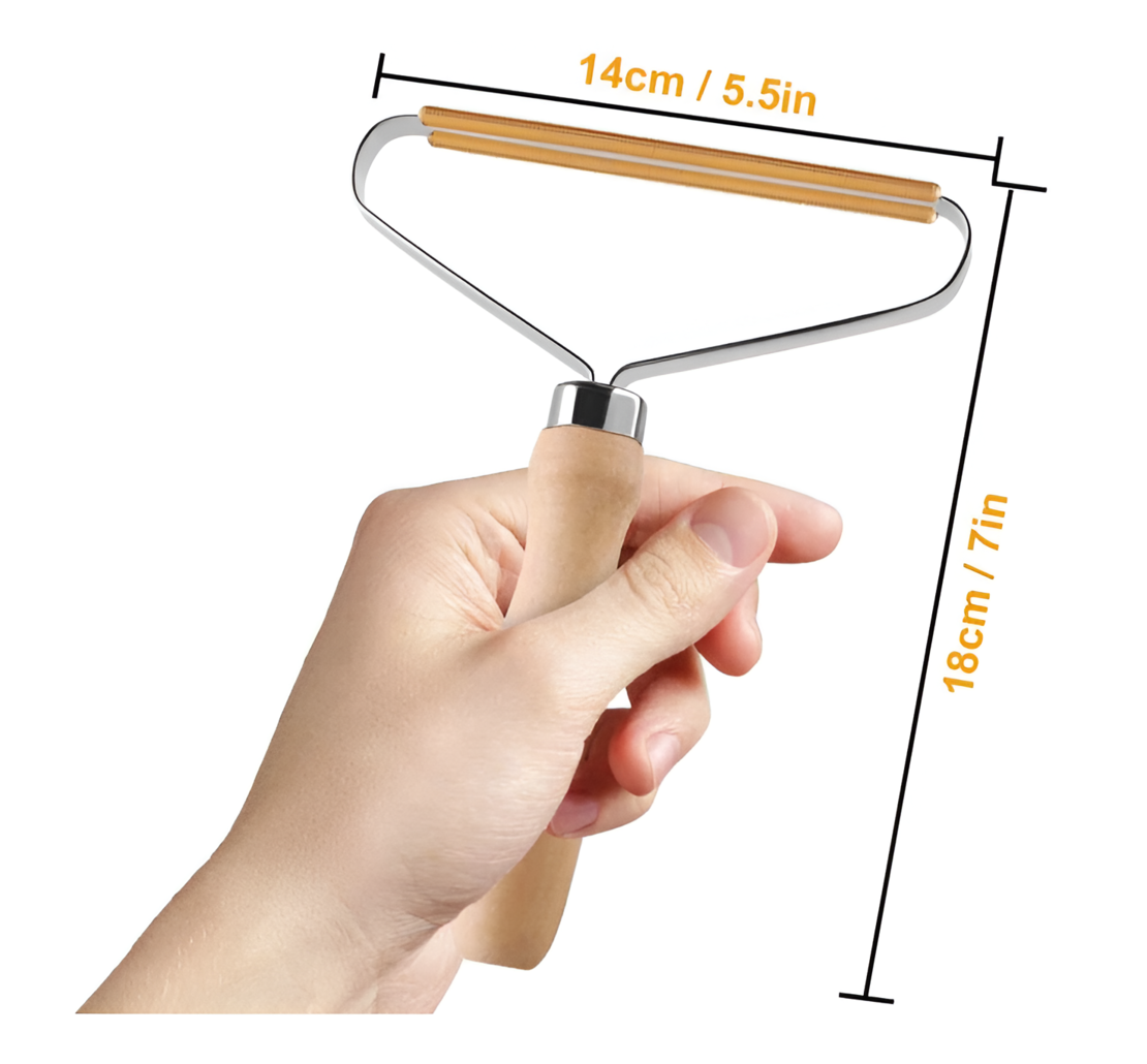 Perie de Indepartat Scame NEO™, Tip Rola, Maner de Lemn, 13.5 x 17.5 cm