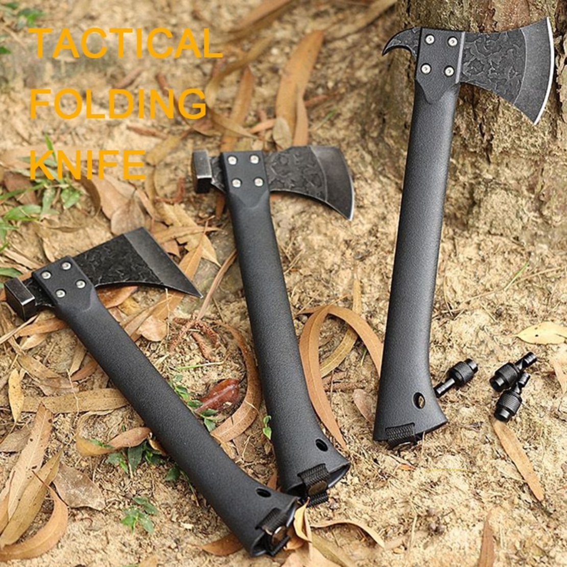 Topor Multifunctional Compozit Pentru Supravietuire Neo™ Campy® Negru usor de folosit maner lung, cutit si fluier