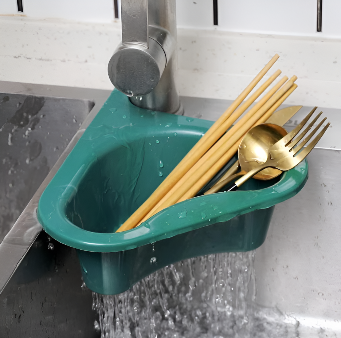 Cosulet de Scurgere Neo™ pentru Chiuveta, Forma de Lebada, Prindere de Baterie, Verde