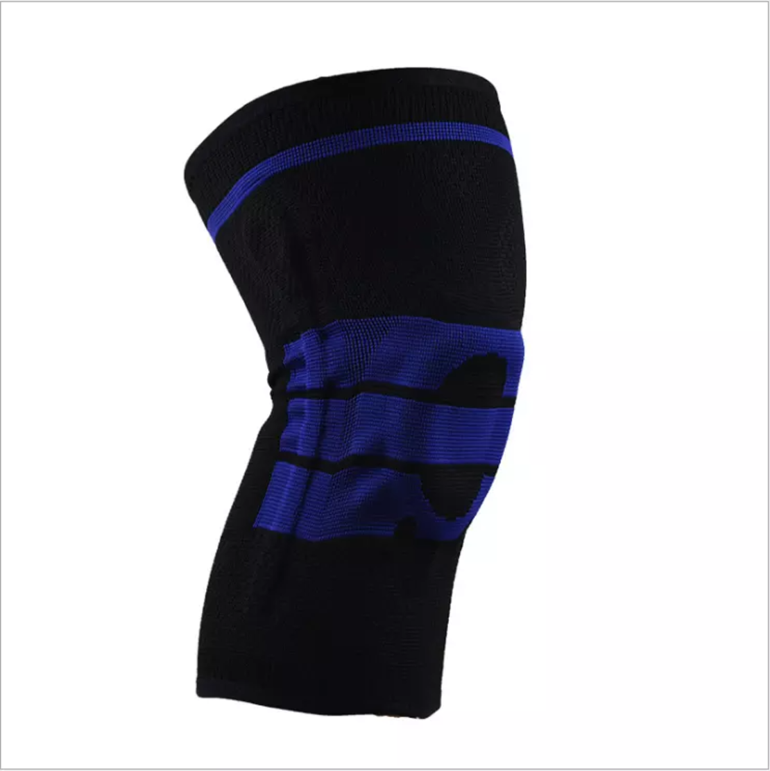 Genunchiera Profesionala Y, Neo™ Sport Professional®, pentru Genunchi si Activitati Sportive, din Material Respirabil, cu Arcuri Metalice, Pernita Silicon usor de folosit, Negru/Albastru