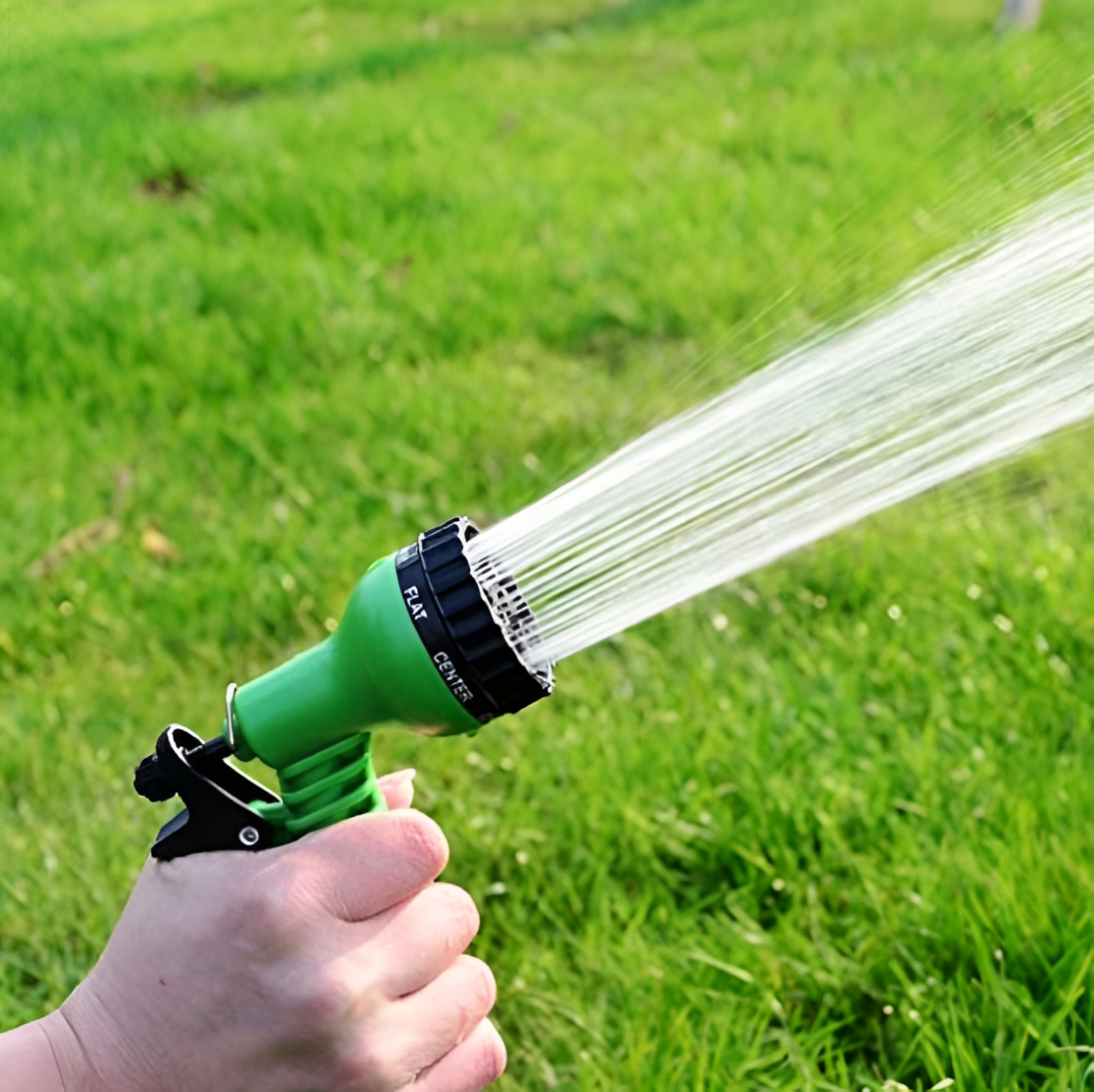 Furtun de Udat Gradina Extensibil, cu 7 Functii, cu Pistol de Udat, 60 metri, Conectori Inclusi, Verde, Neo™