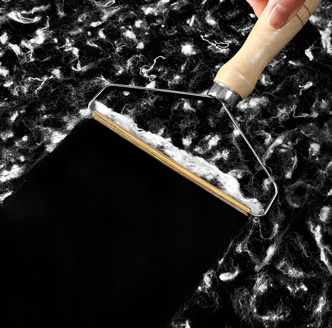 Perie de Indepartat Scame NEO™, Tip Rola, Maner de Lemn, 13.5 x 17.5 cm