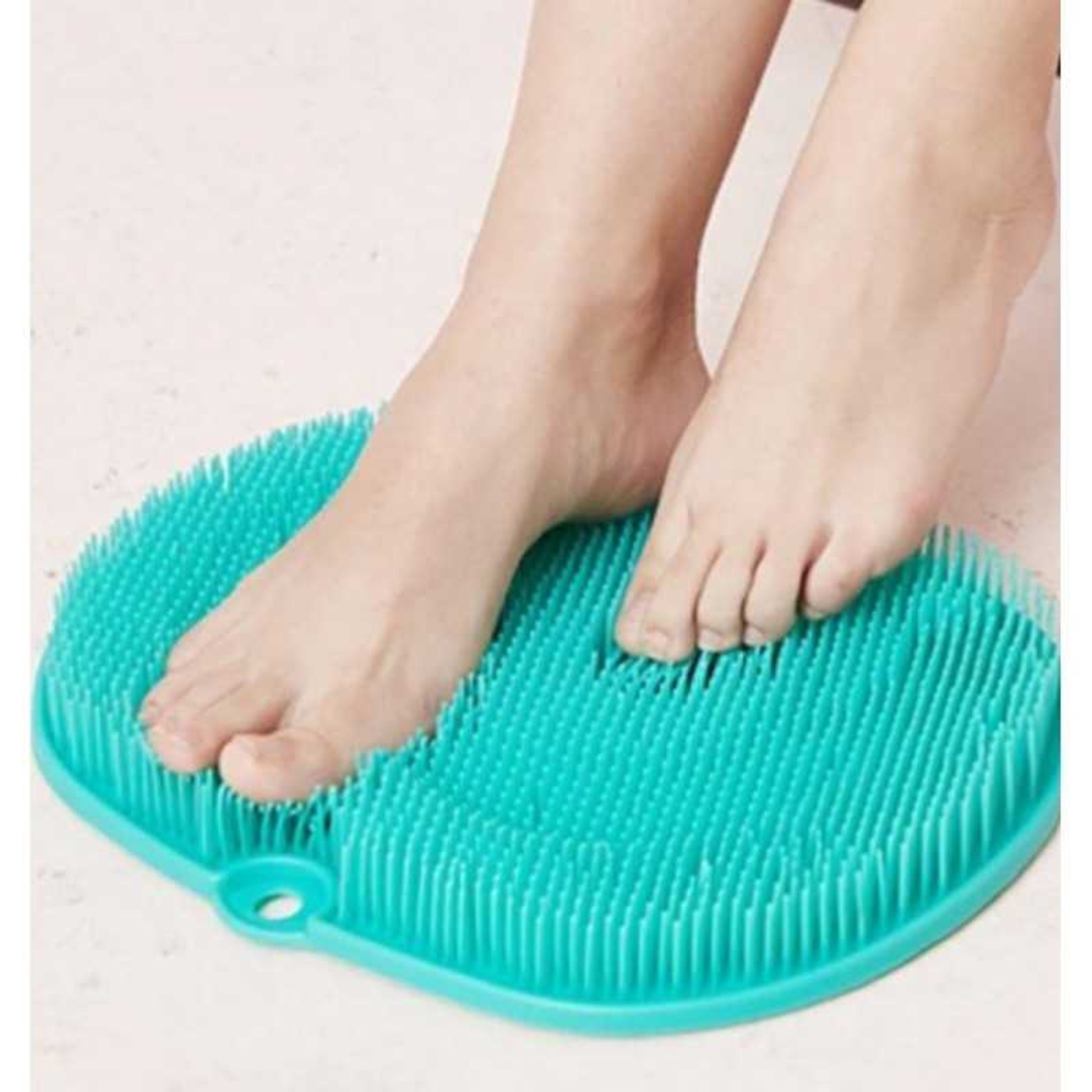 Covoras pentru baie sau dus, 2 in 1 din silicon pentru masaj, antiaderent, functie Masaj Picioare, Curatare spate, Neo™ Bath®, 30 x 30, Verde