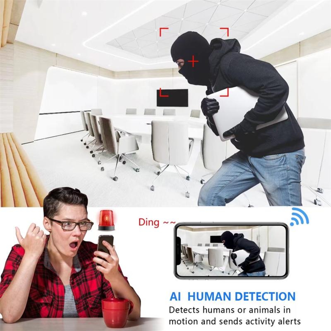 Mini camera de supraveghere wireless WiFi 1080p Full HD prindere cu magnet Neo™ Camy-Cam®