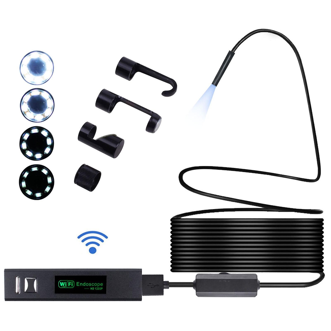 Cablu flexibil impermeabil video endoscop cu USB Neo™ Visiony® de 5m lungime, diametru camerei pe cablu 5,5mm si lumina LED + Lanterna