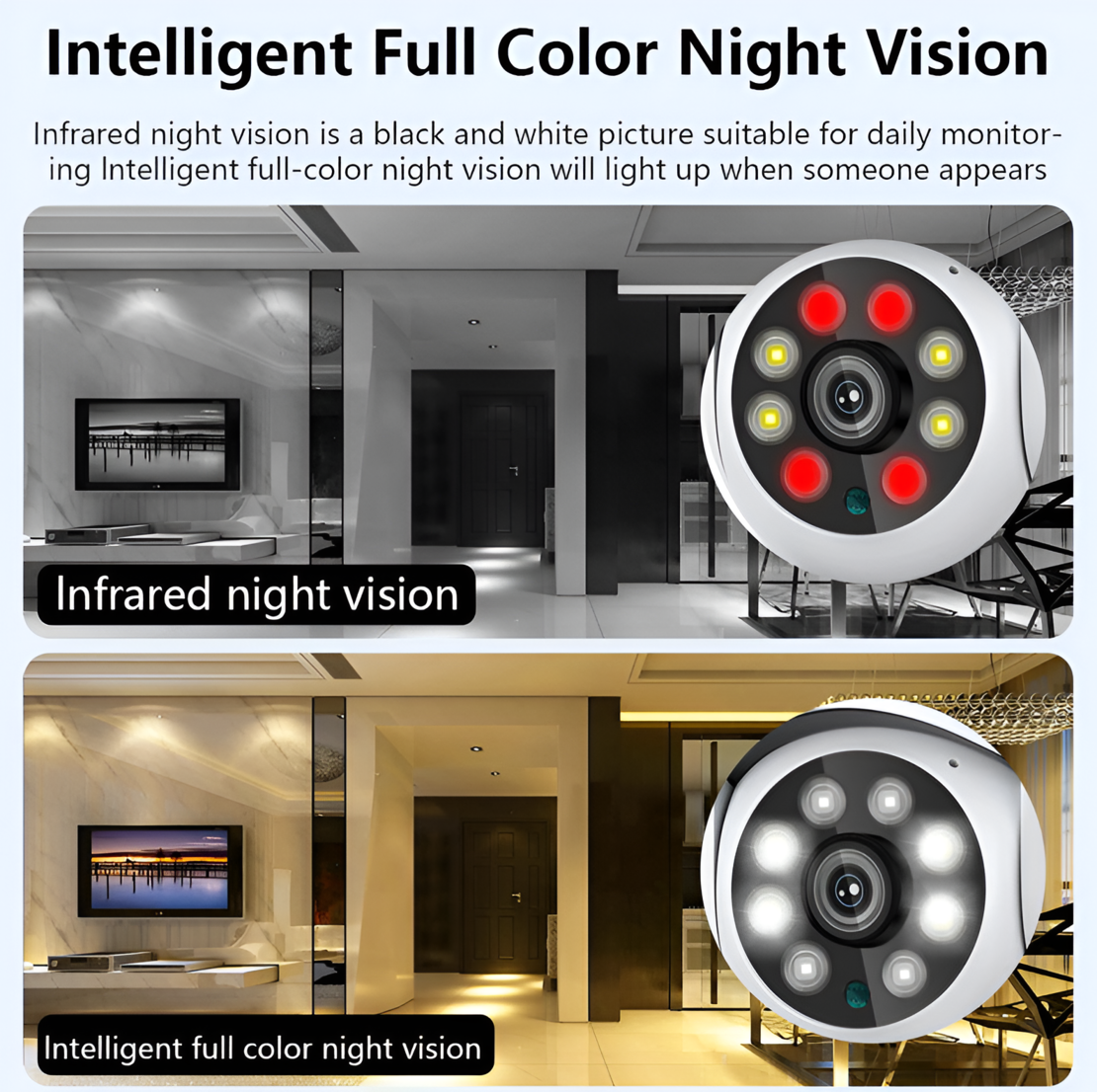 Camera IP PTZ Wireless NEO™, cu Viziune de noapte Audio bidirectional, Urmarire Automata, E27, Tip Bec, Wifi 4MP