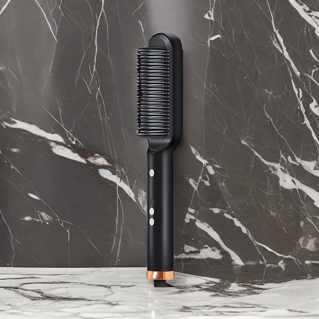 Perie electrica Neo™ profesionala pentru indreptat parul, pieptene pentru indreptat barba, coafat, negru