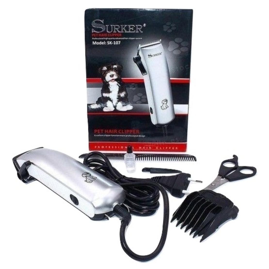 Masina Profesionala de Tuns Caini, Pisici sau Alte Animale,Surker SK-107, 10 W, 4 distantiere