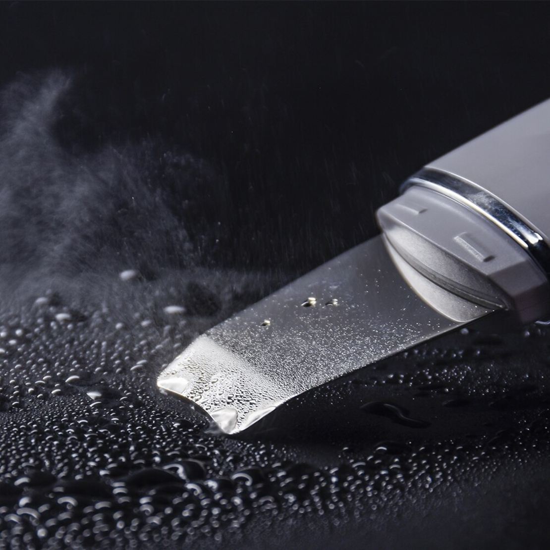 Aparat de curatare faciala cu ultrasunete, Neo™ Skin®, lifting ten, skin scrubber, spatula indepartare puncte negre, hidratare, peeling, Alb