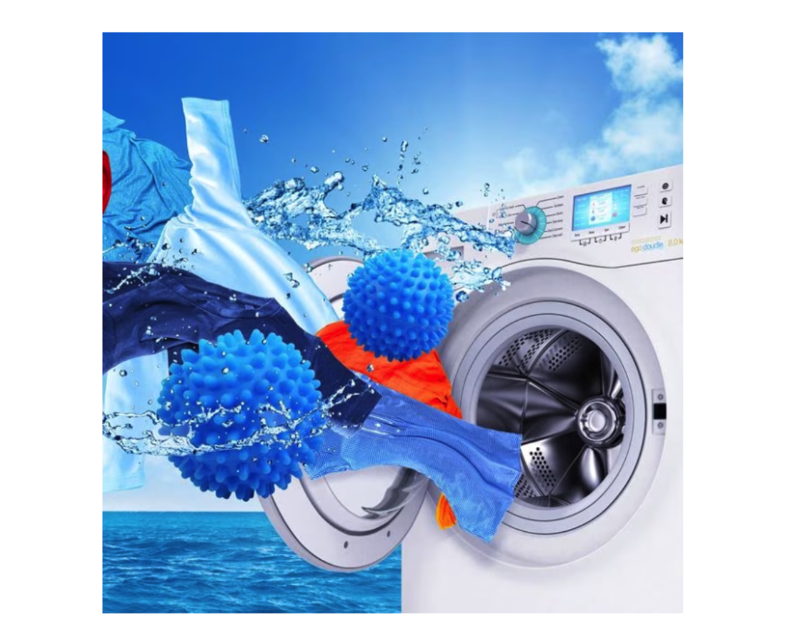 Set 2 Bile Neo™ Pentru Catifelarea Rufelor in Masina de Uscat Rufe, Albastru