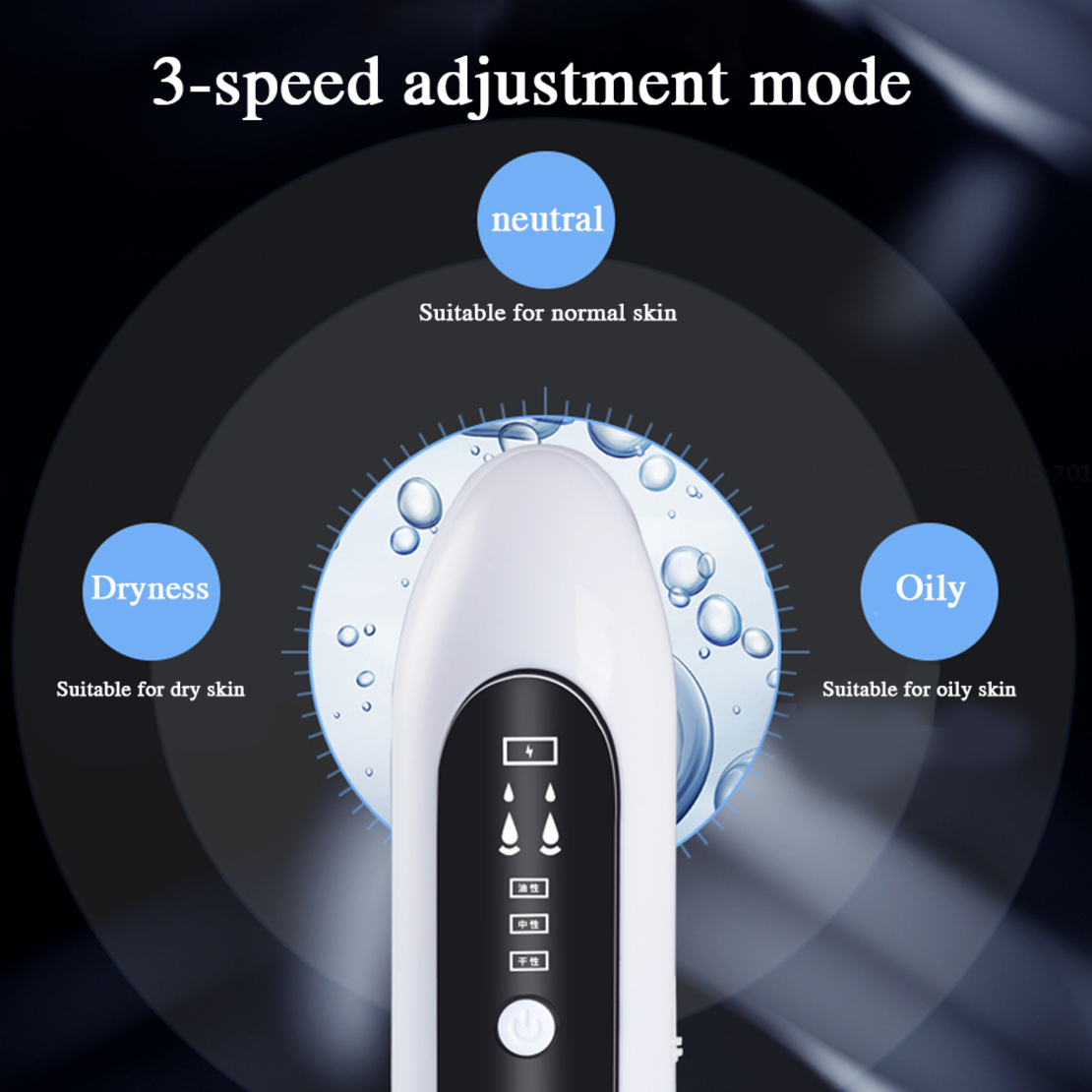 Aparat de Hidro Dermabraziune Neo™ Hidra Premium, pentru hidratare si curatare, indepartare puncte negre, incarcare USB, 3 moduri, 6 capete, Alb