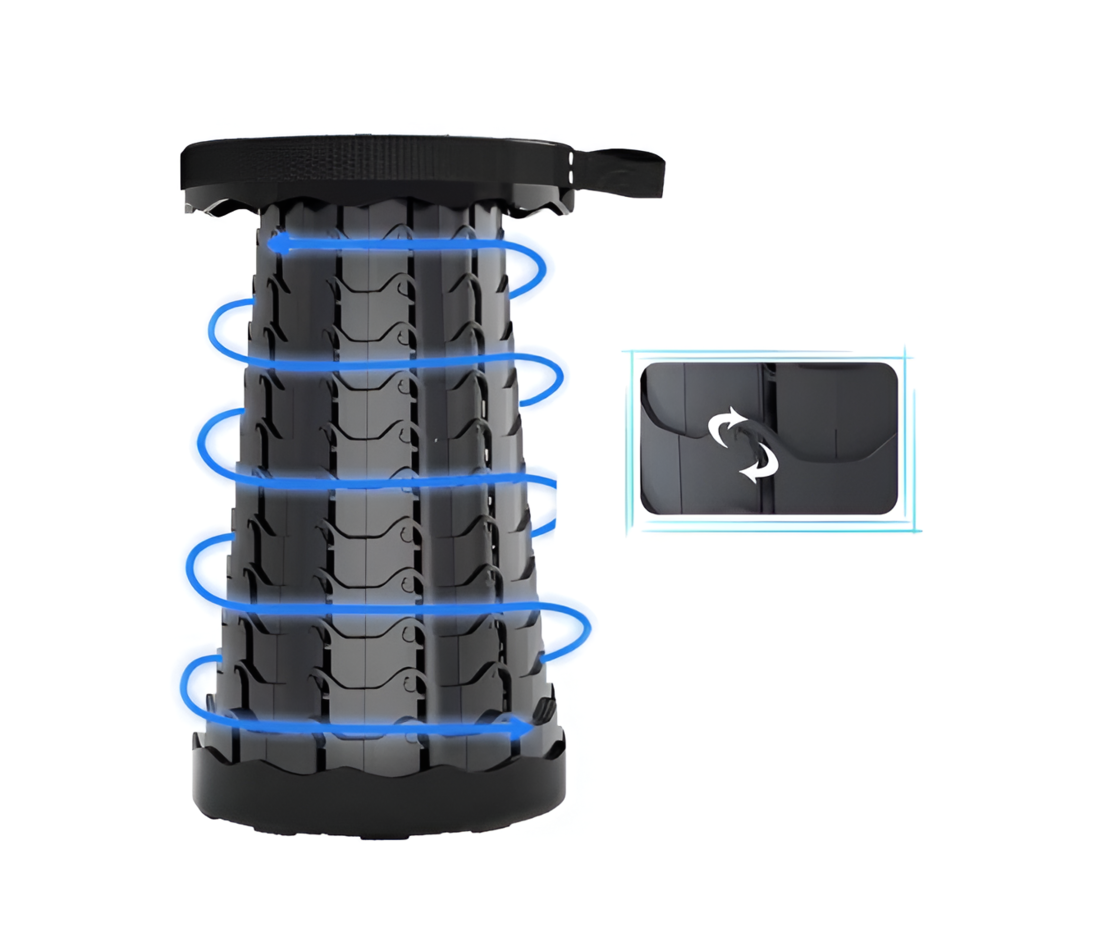 Scaun Telescopic Neo™ Portabil, universal, sustine 150 kg, ABS, Negru