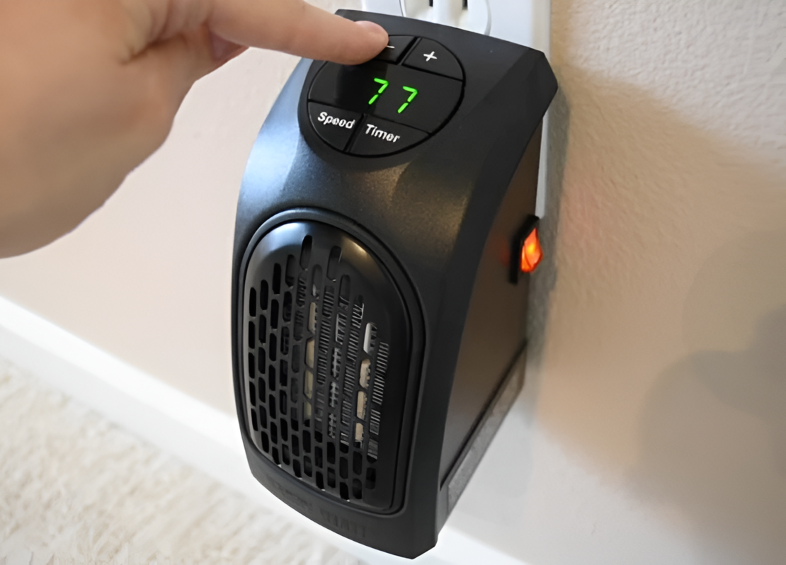 Radiator Termoceramic NEO™ de Priza - Putere de 400W, Termostat si Display LED, 2 Viteze, Culoare Neagra