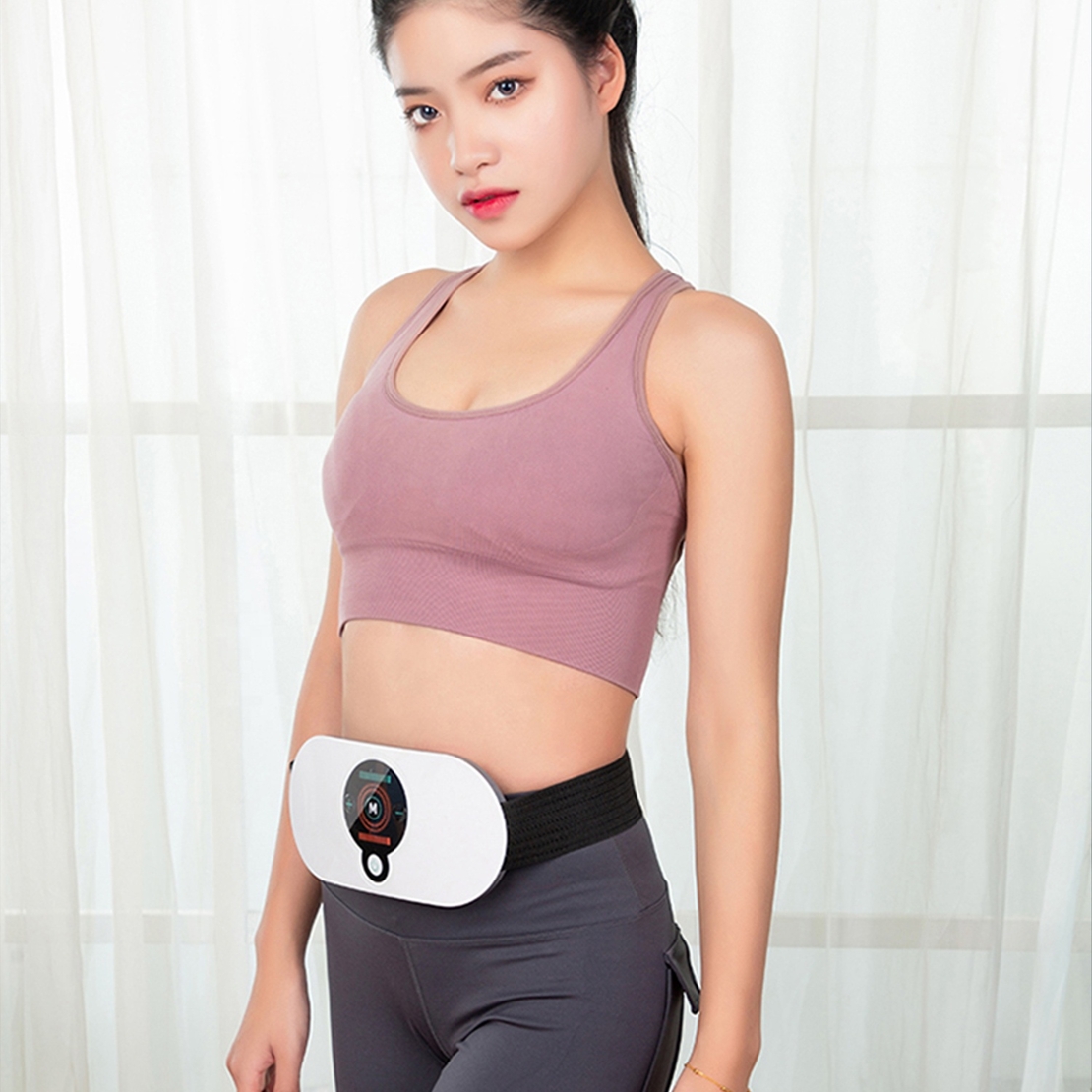 Centura Masaj cu electrostimulare si infrarosu, Neo™ Premium, cu 5 programe de masaj si 18 niveluri de intensitate, pentru slabit, tonifiere si masaj abdomen, fese, coapse, spate