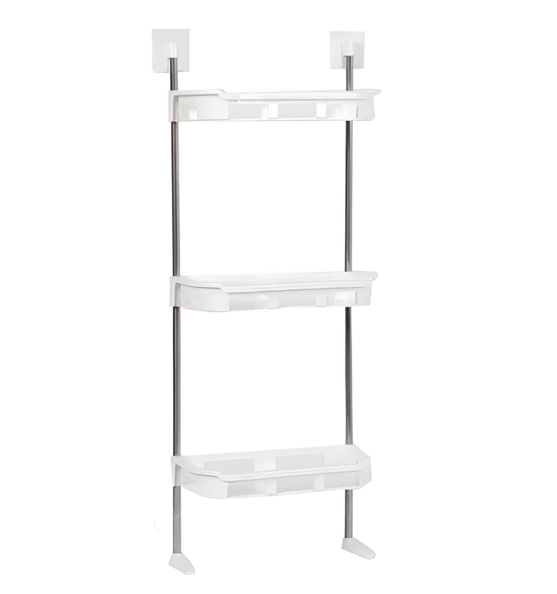 Suport pentru Baie cu 3 Rafturi, Alb/Gri, 30 x 14 x 88 cm, Neo™