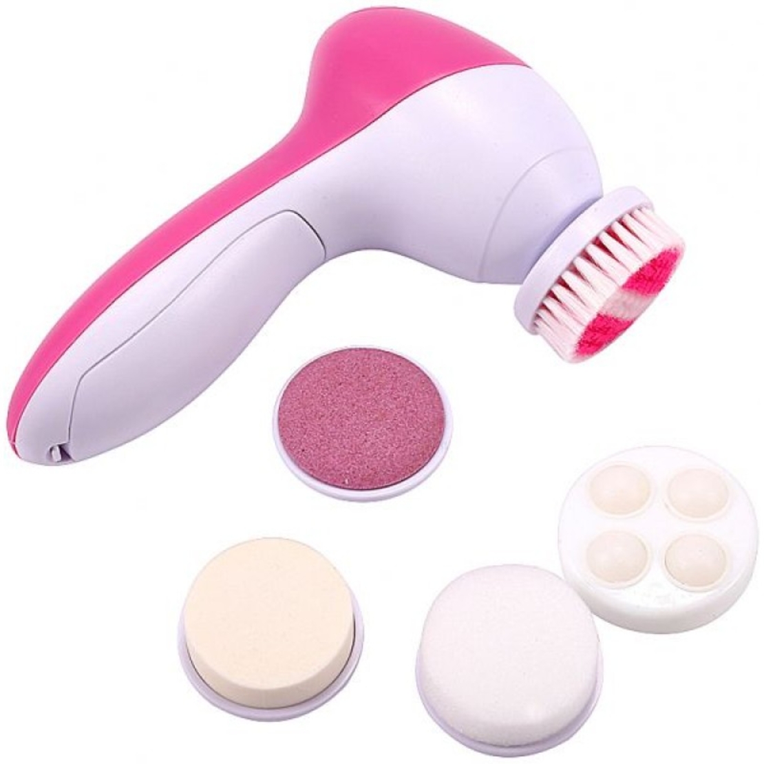 Aparat electric pentru exfoliere si masaj facial, 5 perii incluse si functie de reglare a vitezei, 13x7cm