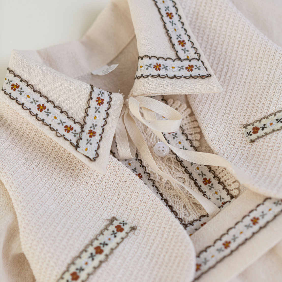 Baby Boy Cream Cotton Outfit with Traditional Motifs – ION Model