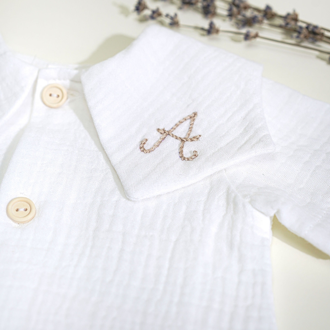 Salopeta fetite, din muselina alba, model ALIA