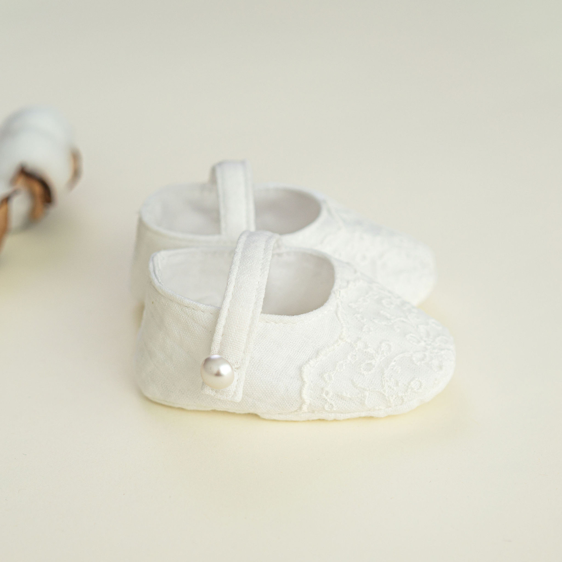 Botosei fetite, muselina alba, model NICOLE