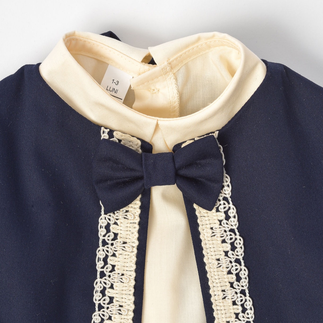 Costum botez baietel, stofa bleumarin, model DAVID