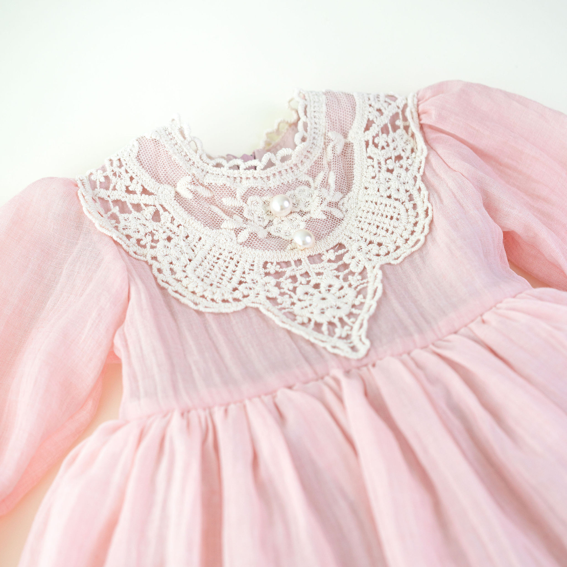 Rochita botez, 0-1 ani, roz pudra, model ADELLE