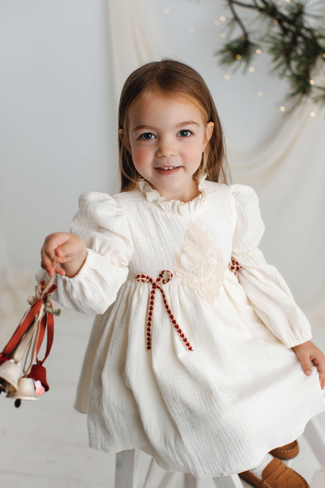 Rochita din muselina organica pentru fetite, model ZAIA