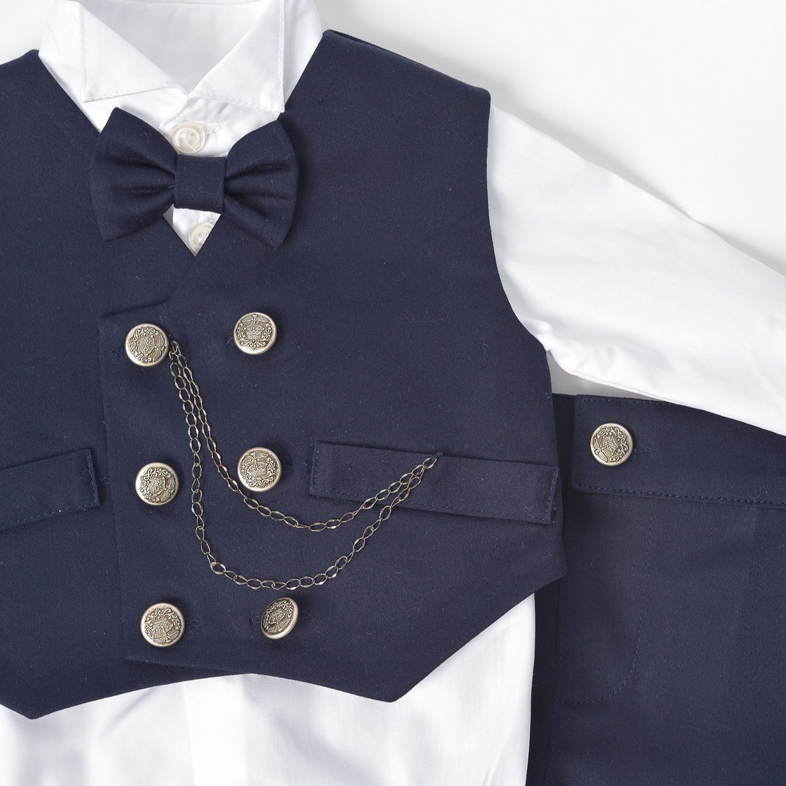 Compleu botez baietel, bleumarin, model ANTHONY