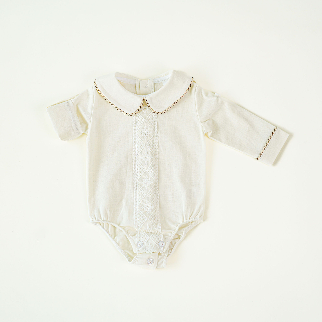 Compleu de in baietel, 0-1 ani, model ANDI ivoire