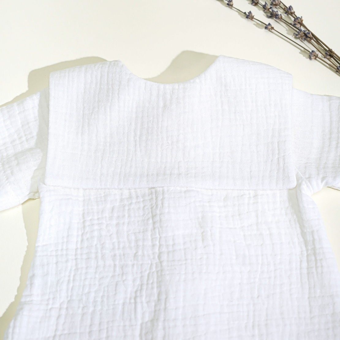 Salopeta fetite, din muselina alba, model ALIA