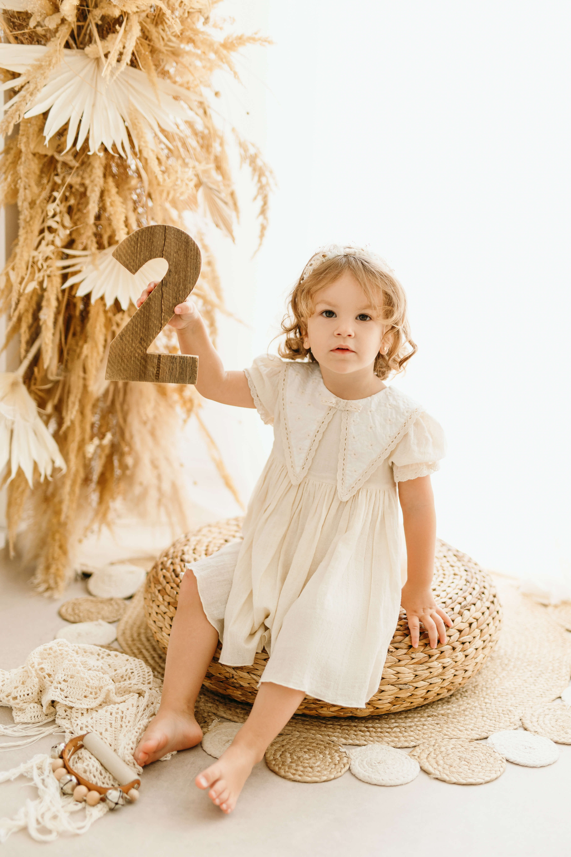 Rochita fetite, bumbac alb, model Karolina