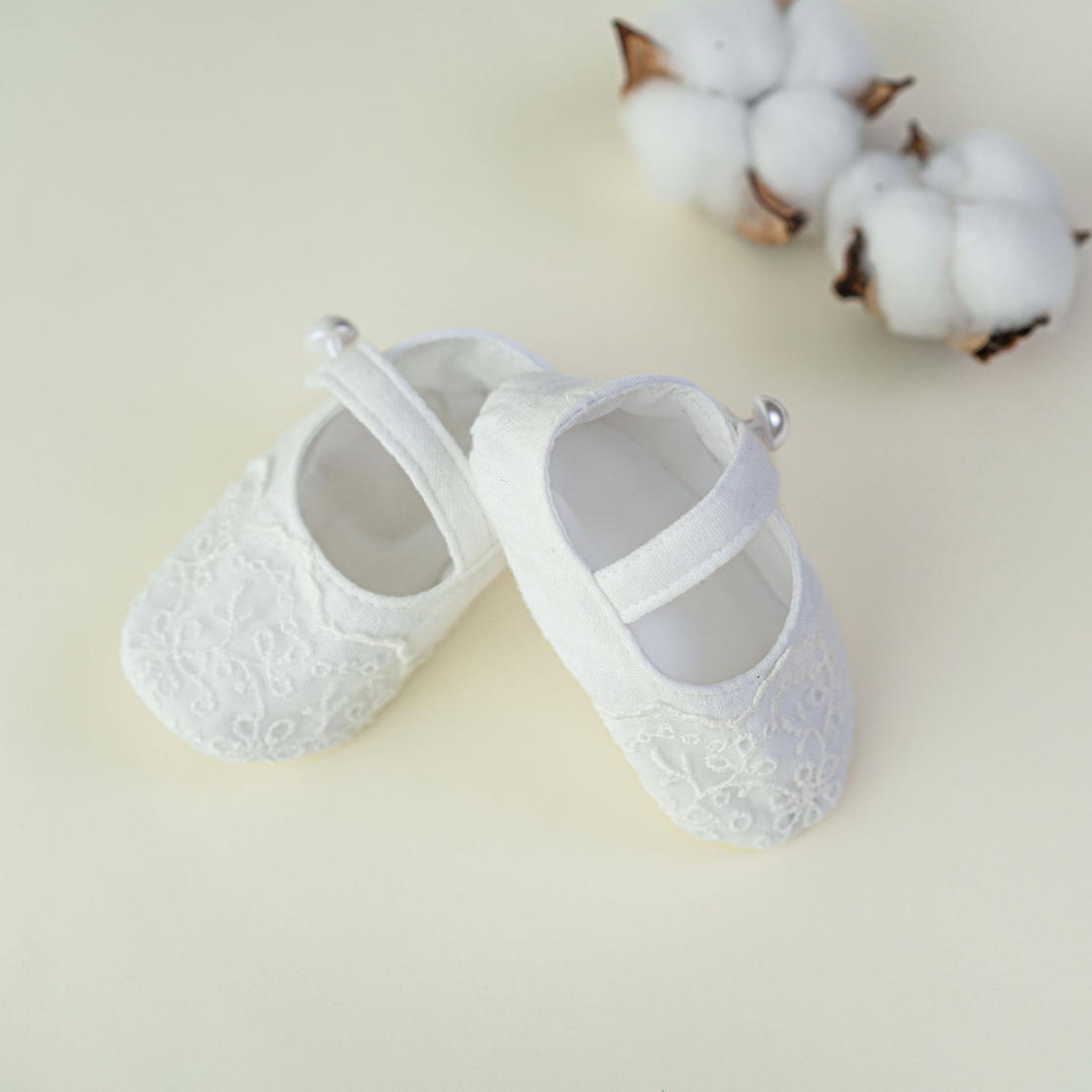 Botosei fetite, muselina alba, model NICOLE