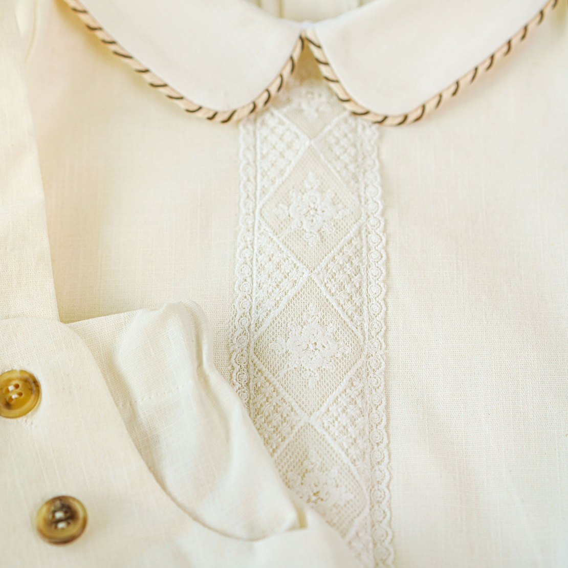 Compleu de in baietel, 0-1 ani, model ANDI ivoire