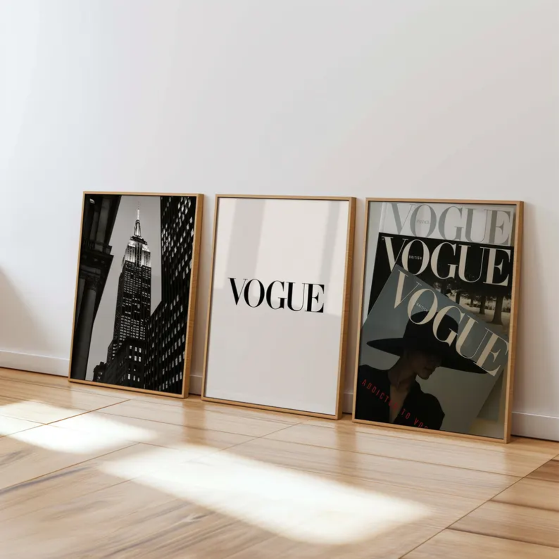 Set 3 tablouri, model Vogue, 30x40 cm