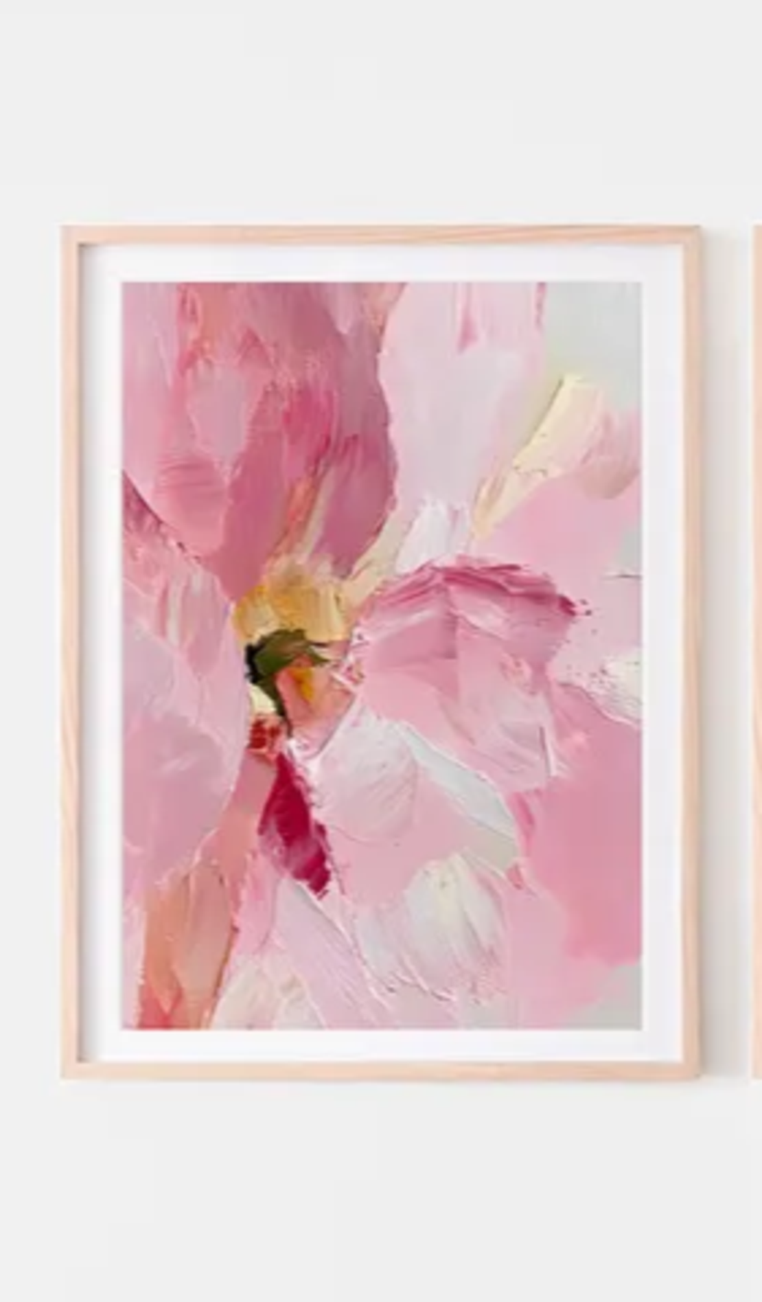 Tablou, Ramă Bej, stil abstract cu detalii florale, 30x40 cm