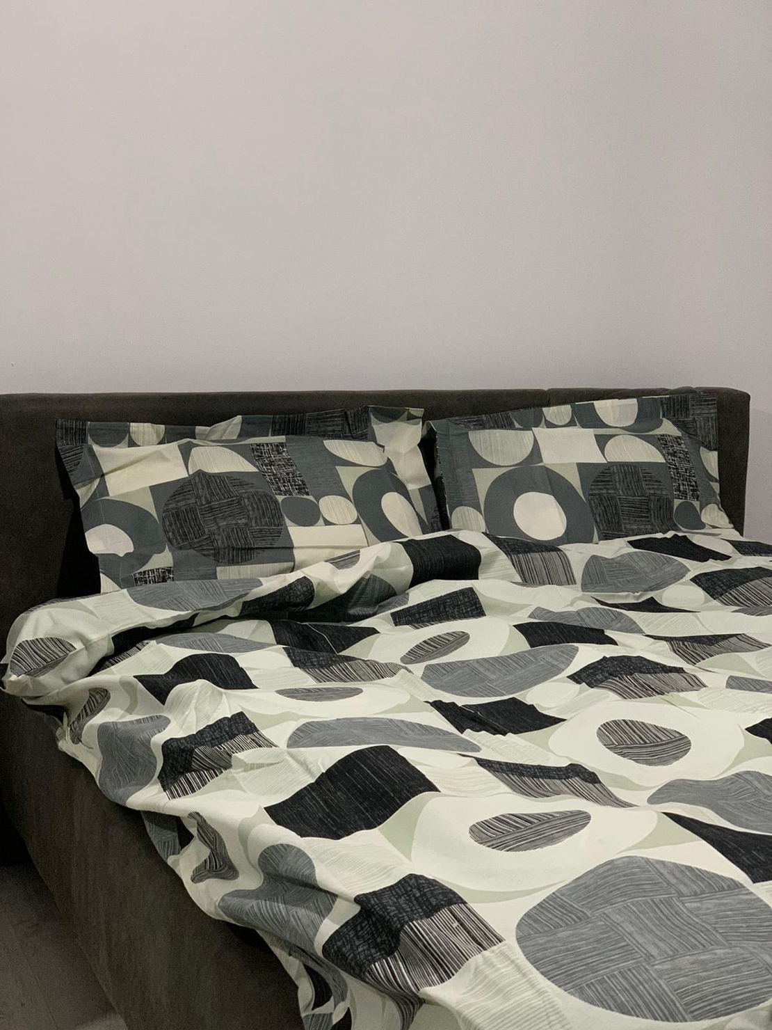 Lenjerie pat, Milano Collection, 4 piese, Alb-negru