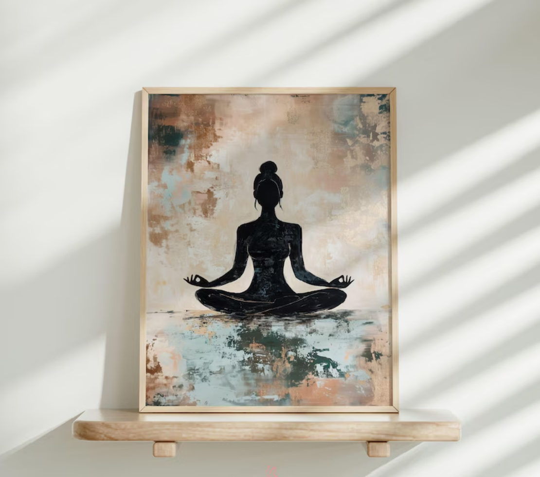 Tablou, Ramă Bej, Model meditație 40 x 50 cm