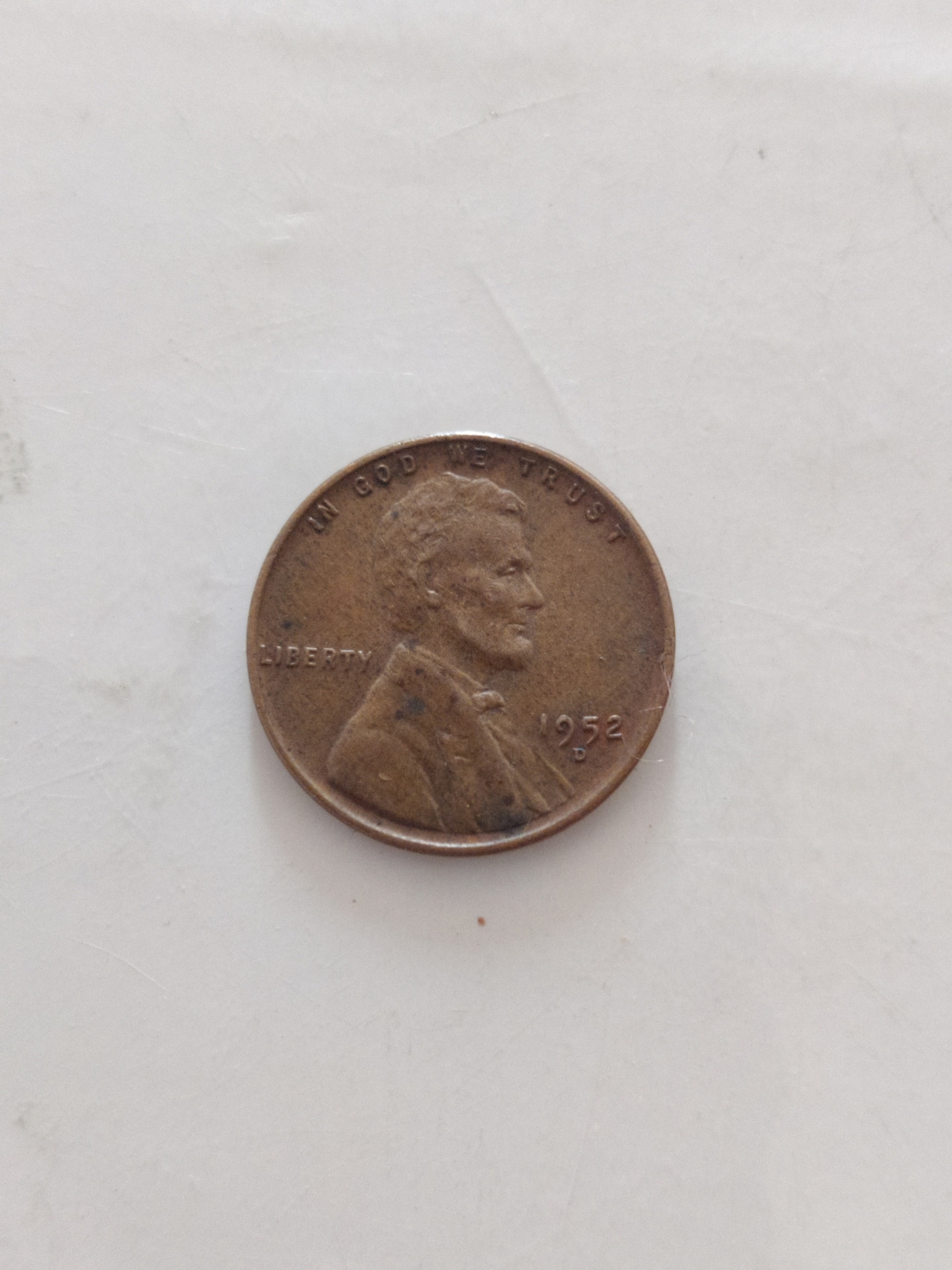One cent, 1952