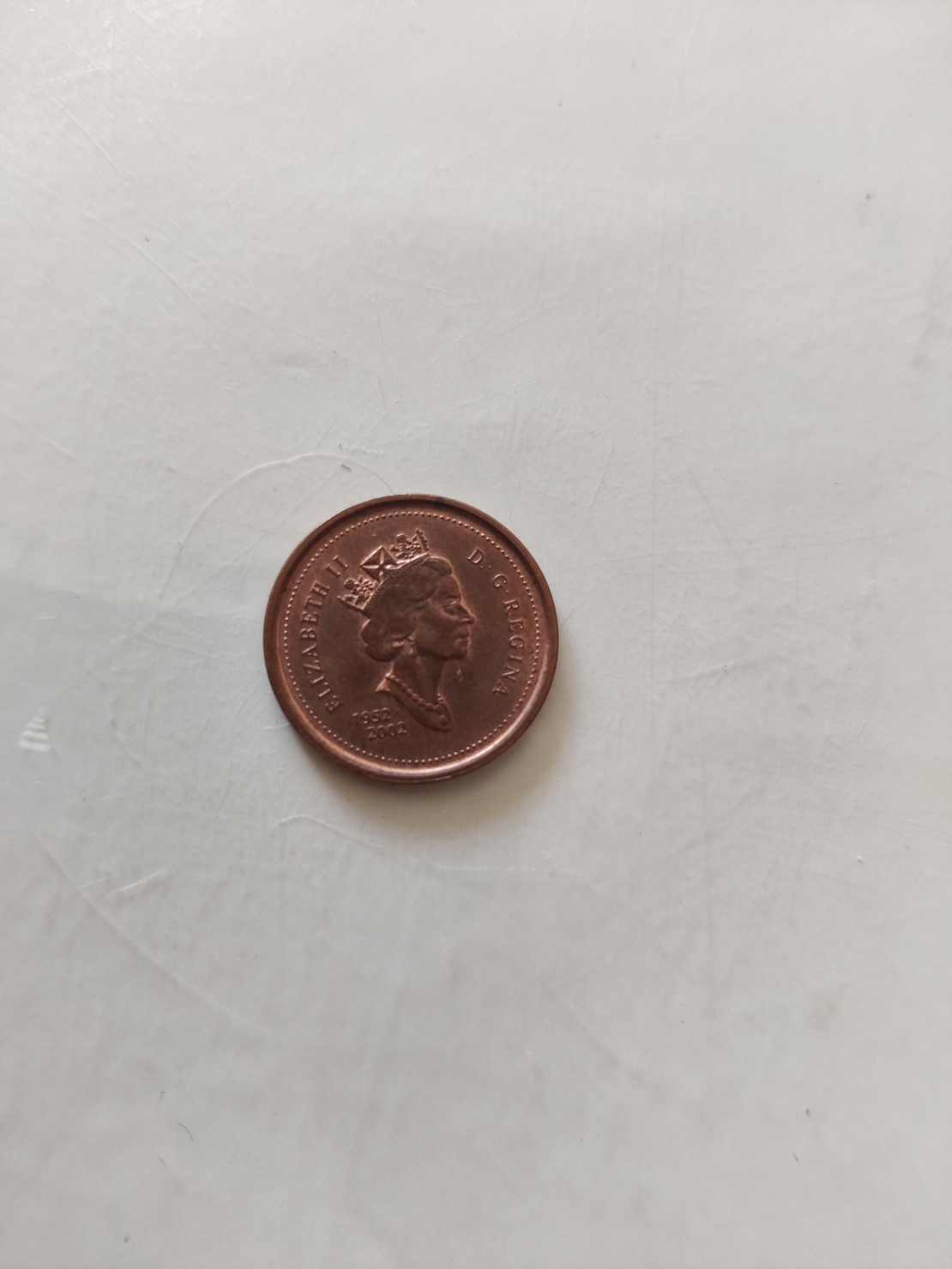 One cent, Canada, 1952-2002