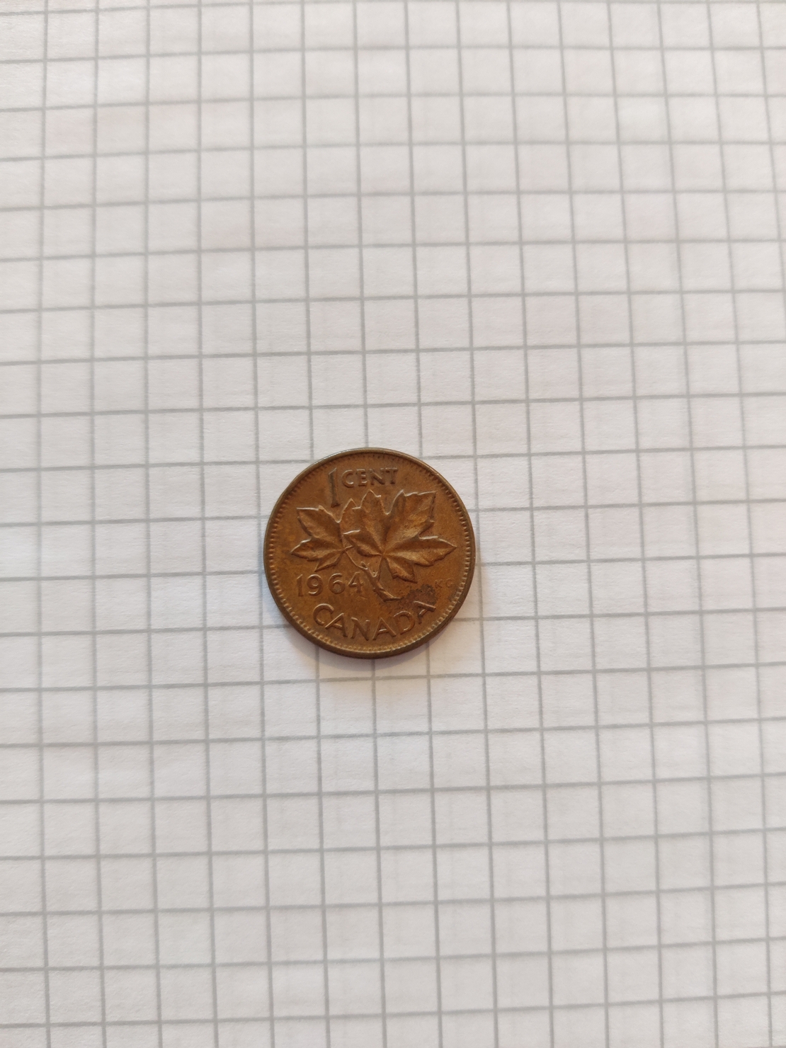 One cent, Canada, 1964