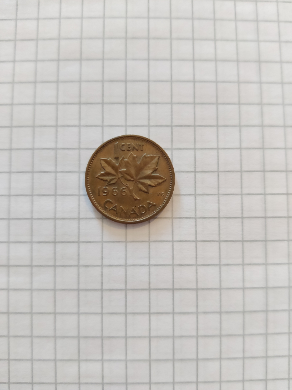 One cent, Canada, 1966