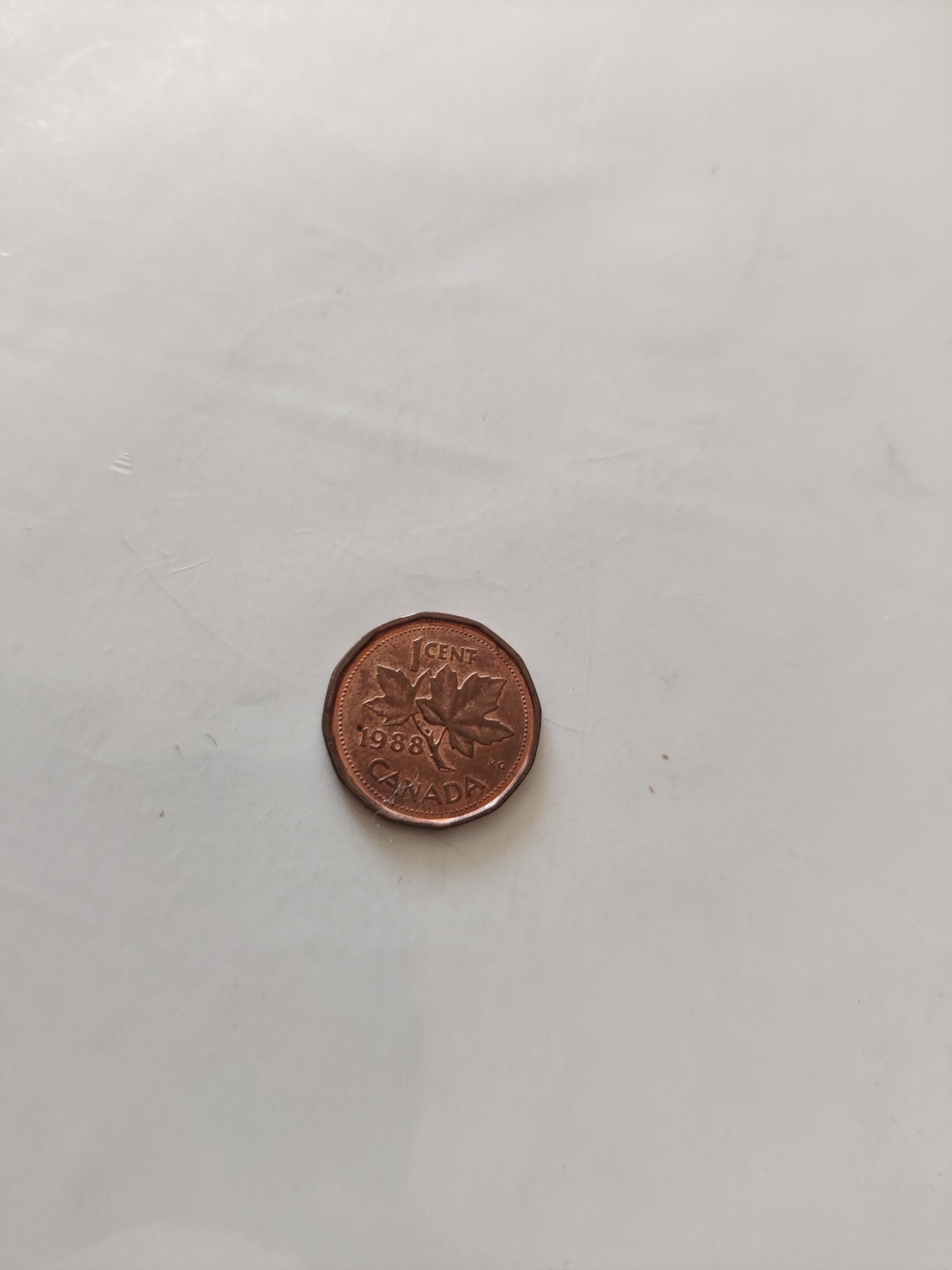 One cent, Canada, 1988