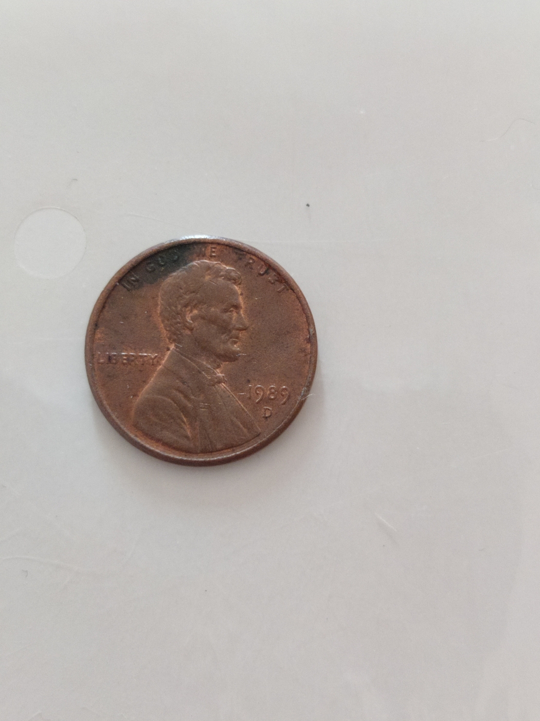 One cent, 1989