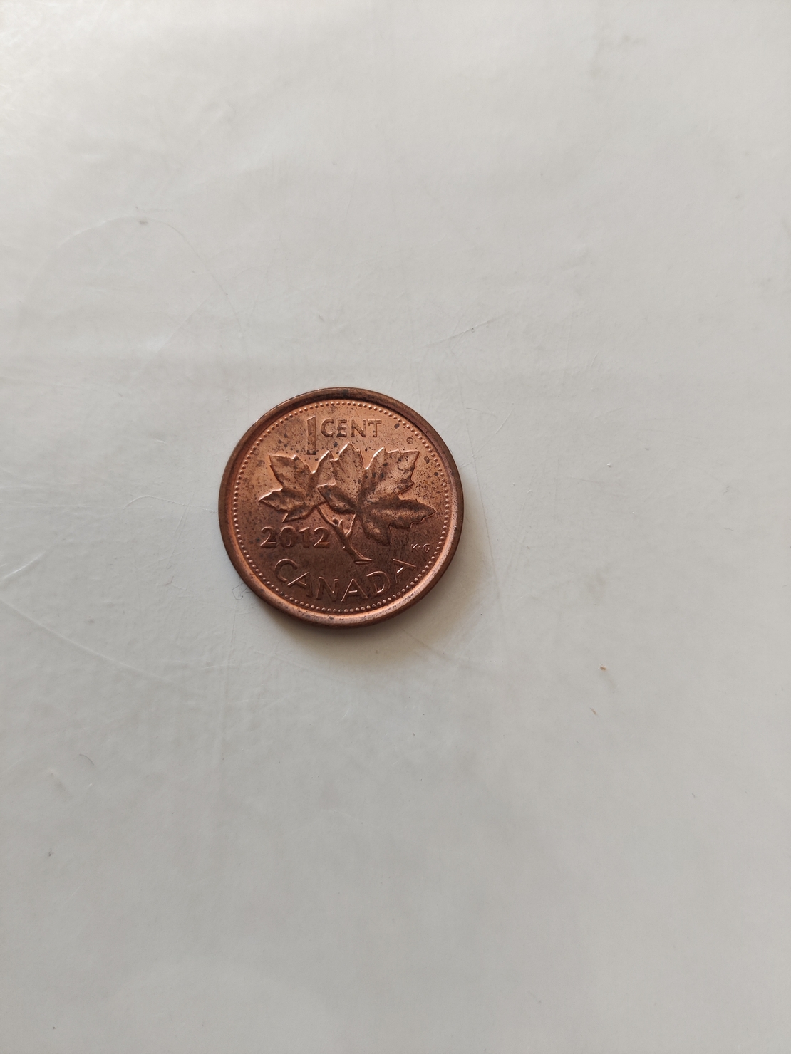 One cent, Canada, 2012