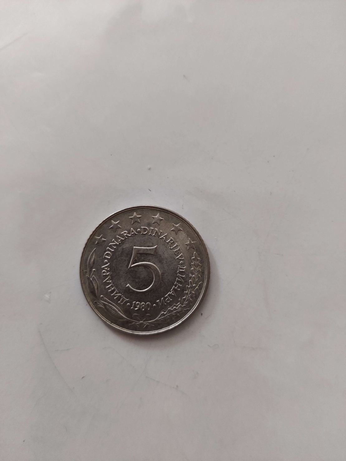 5 dinari, 1980