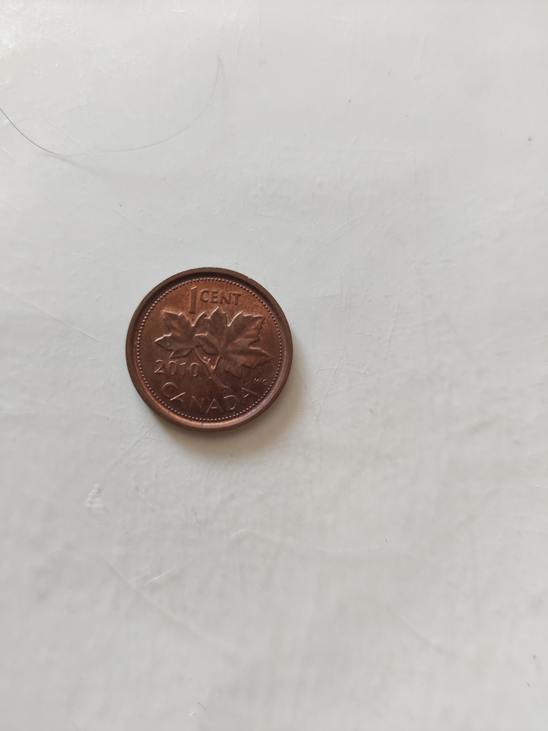 One cent, Canada, 2010