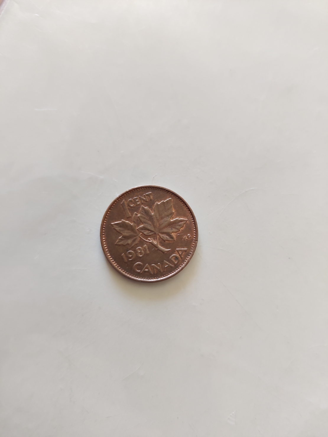One cent, Canada, 1981