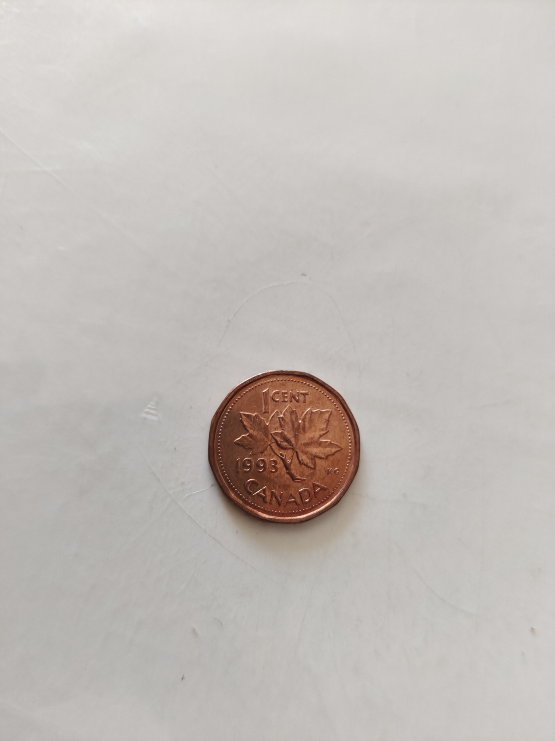One cent, Canada, 1993
